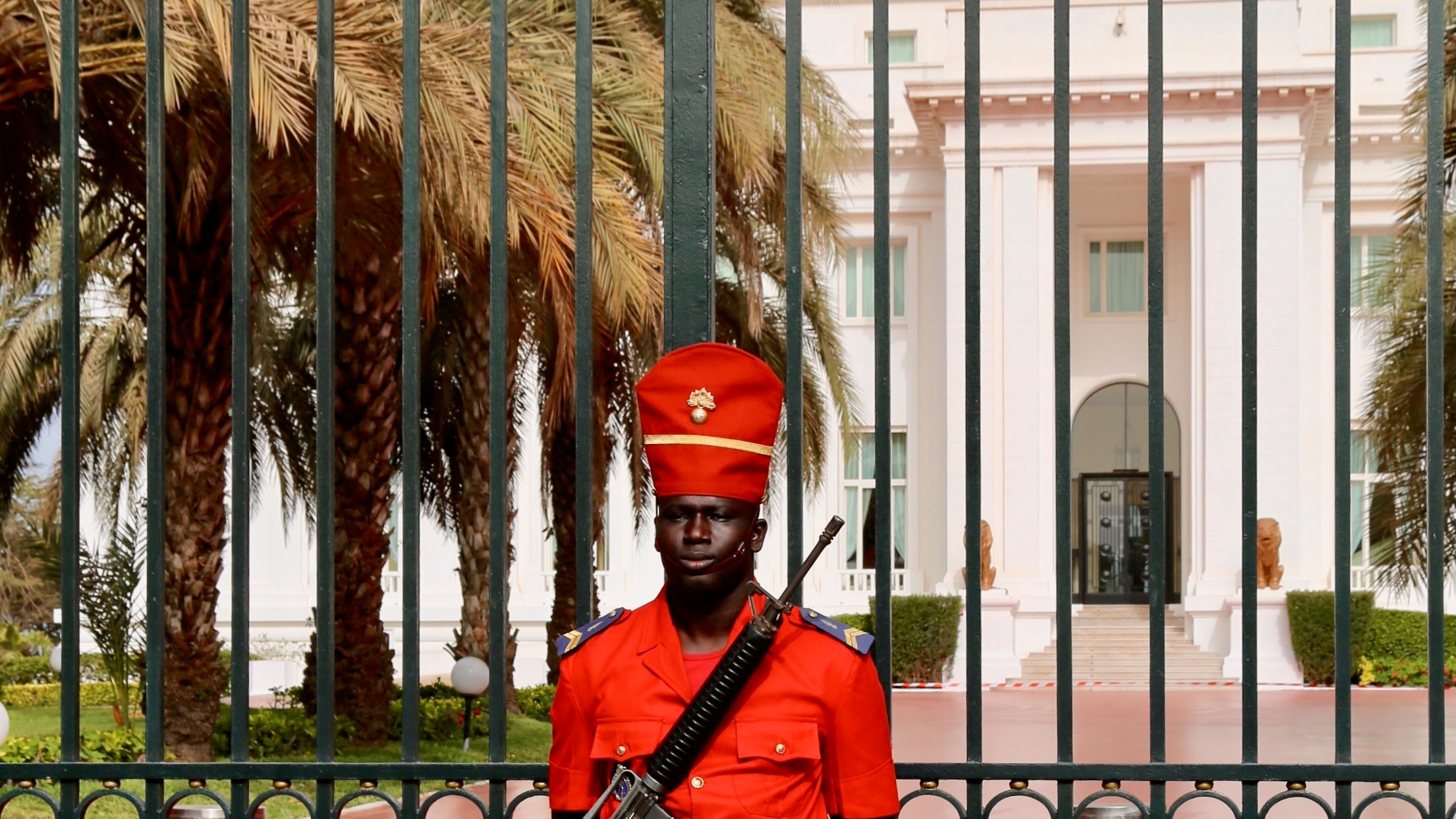 Exterior of the Presidential Palace in Dakar, Senegal.