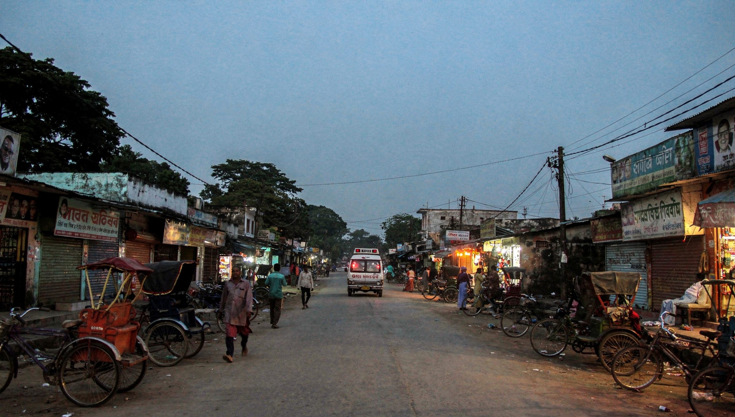 Sylhet town street at twilight exterior in Sylhet.