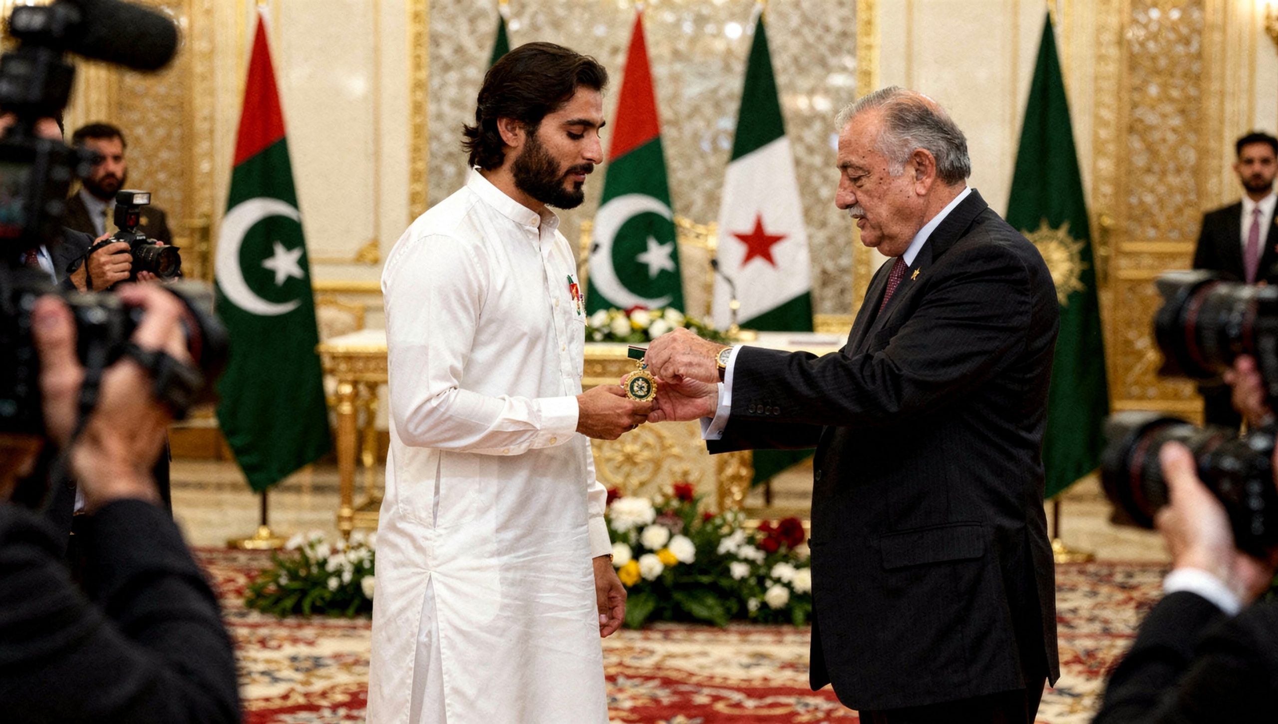 Pakistan state honor ceremony for Shahid Afridi exterior in Islamabad.