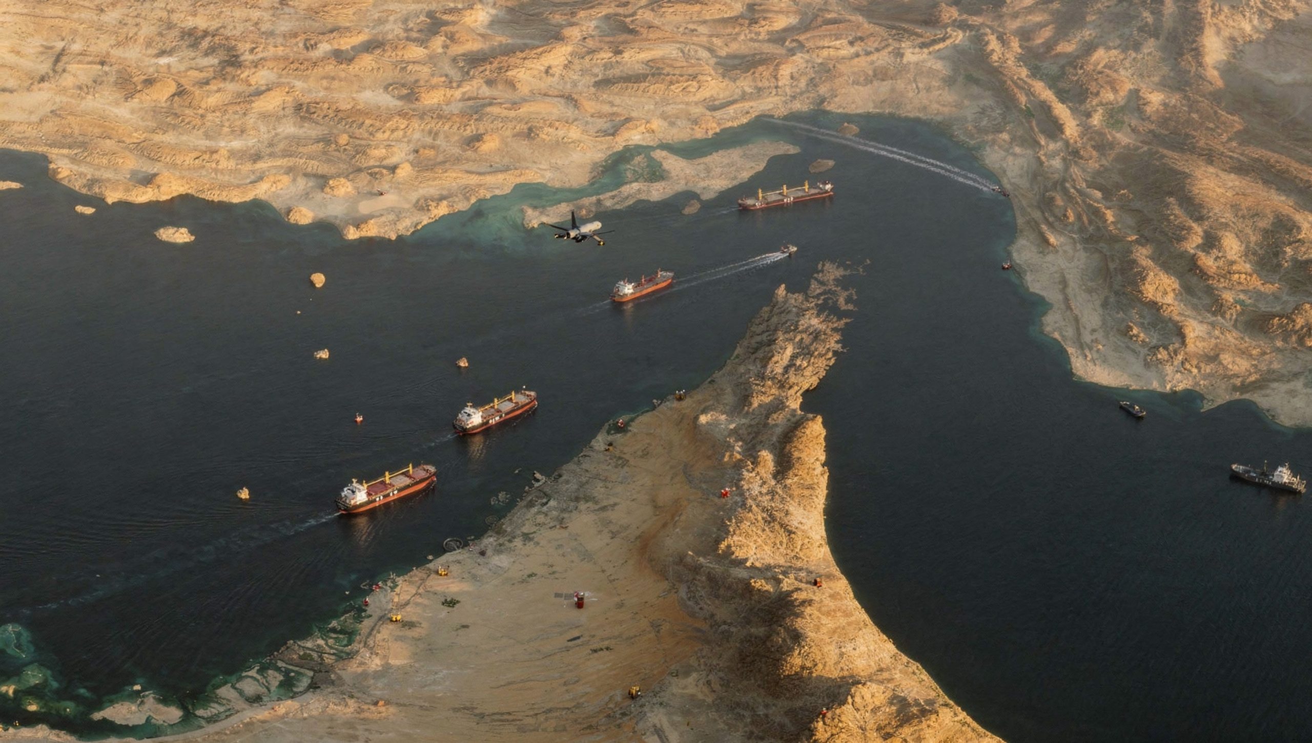 Strait of Hormuz oil shipping route exterior in Strait of hormuz.