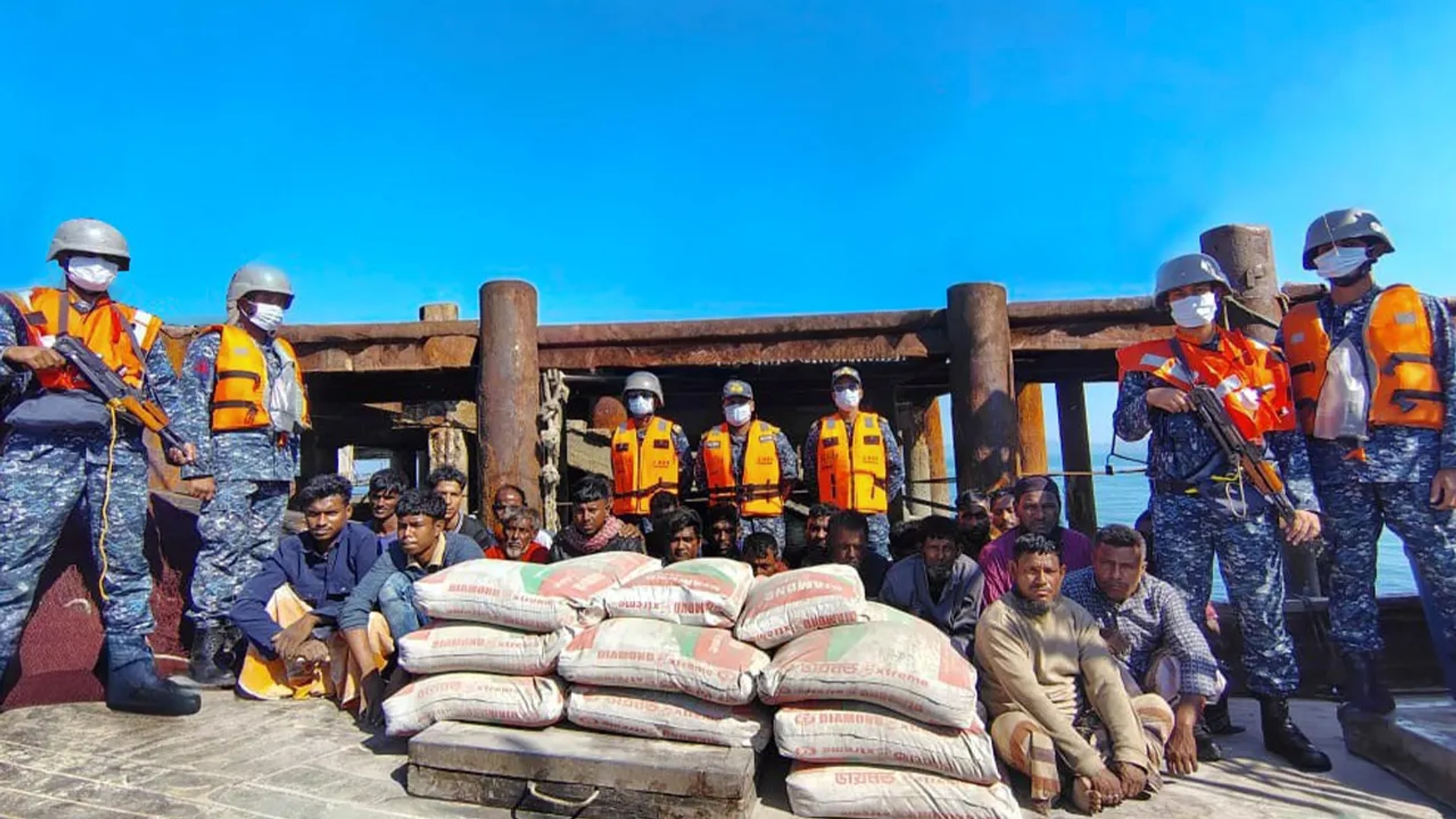 Navy seizes 2 trawlers carrying cement smuggled to Myanmar, holds 22