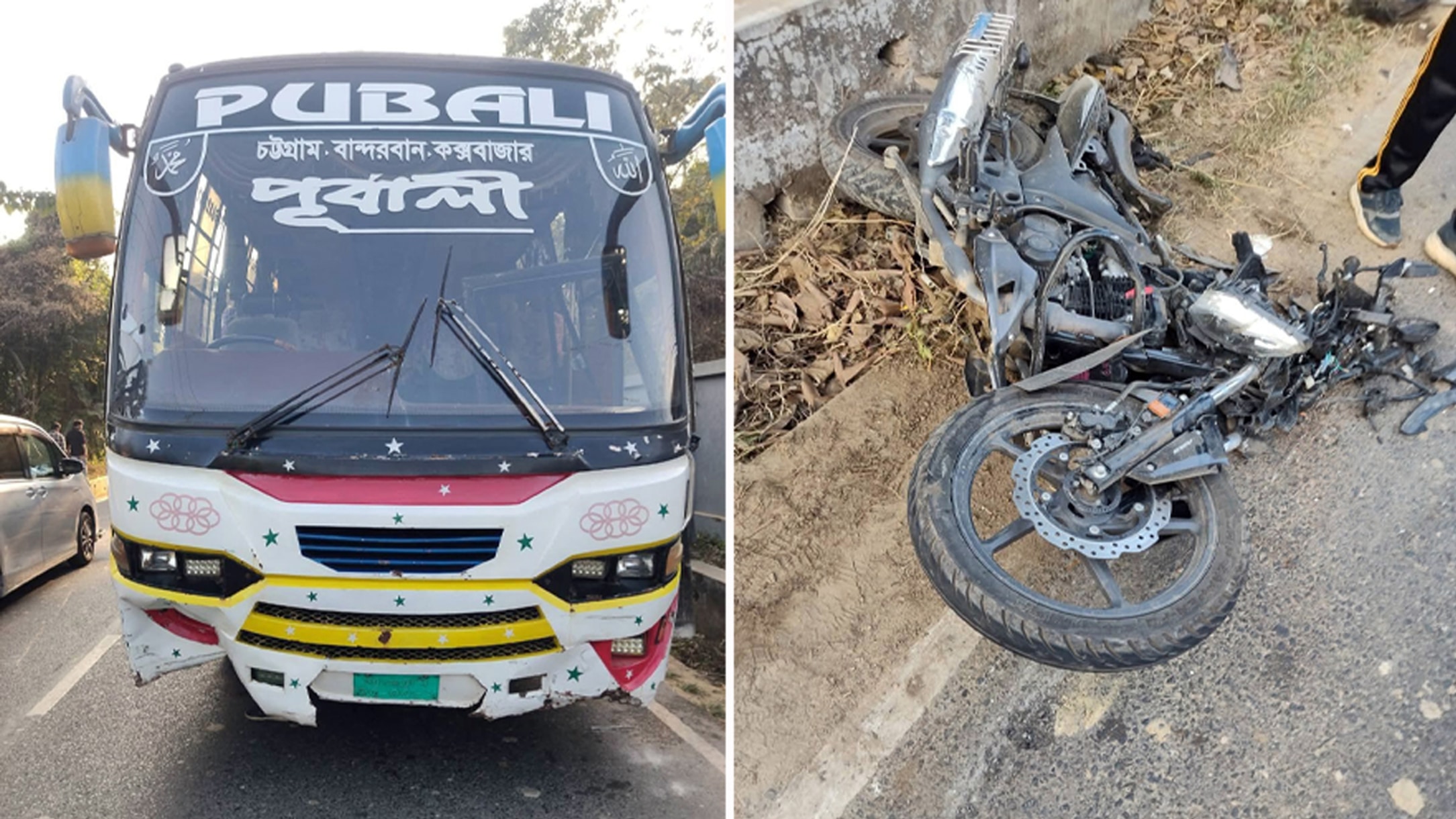 Bus hits motorcycle in Bandarban, killing 2