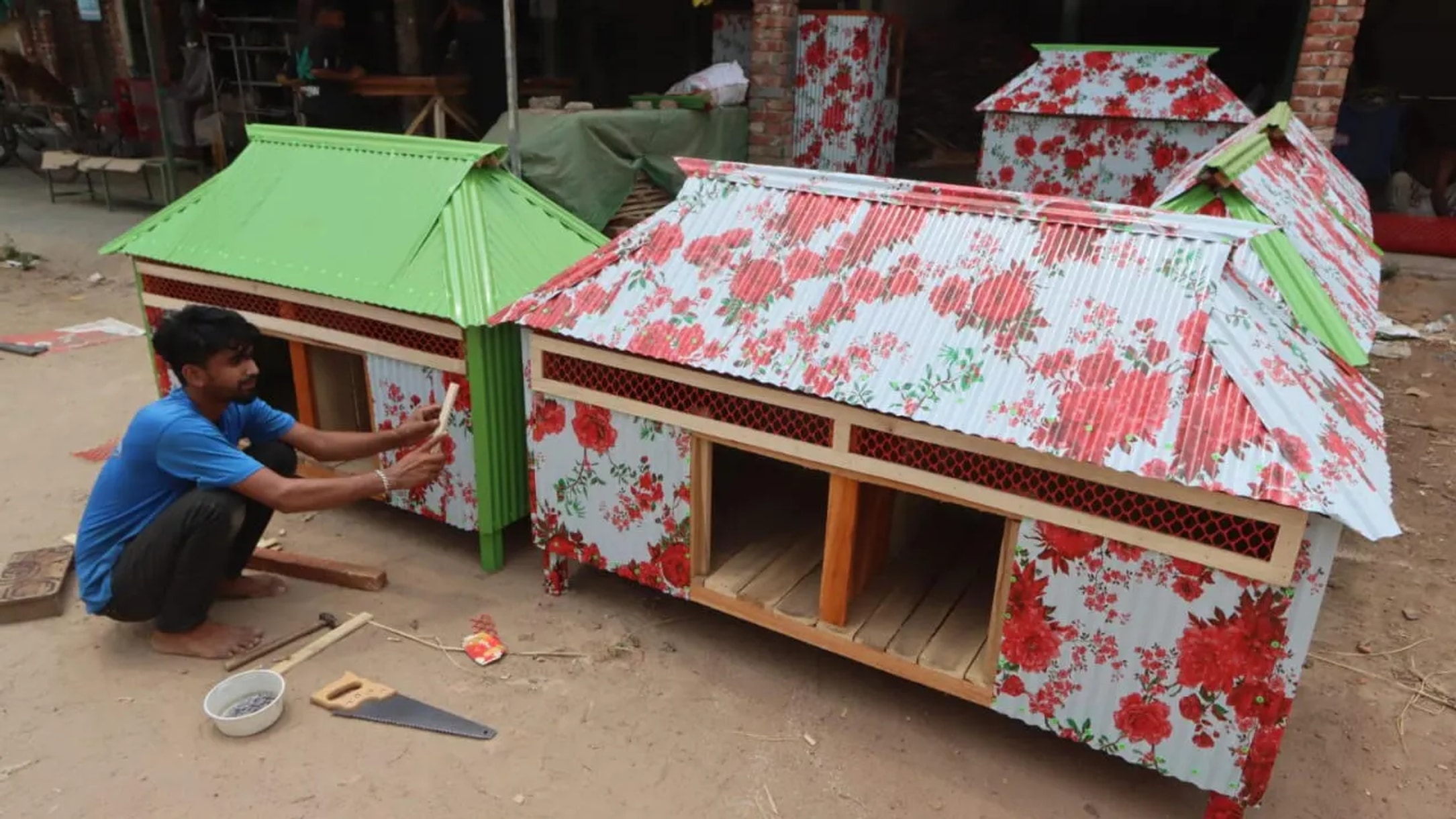 Saiful builds a livelihood in Cumilla making decorative poultry coops