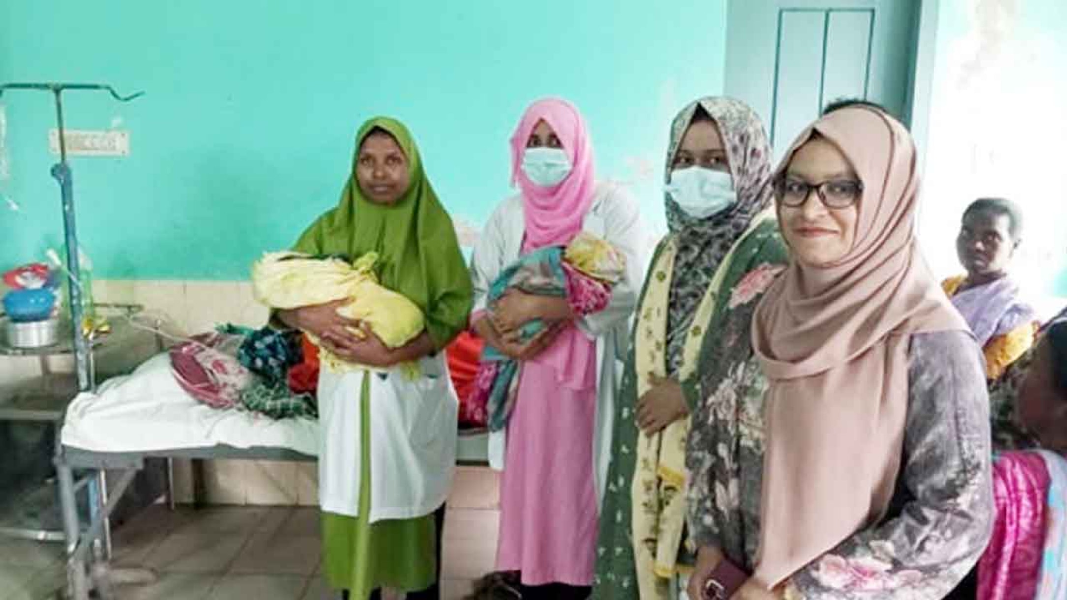 Twin newborns delivered by C-section at Biral upazila health complex