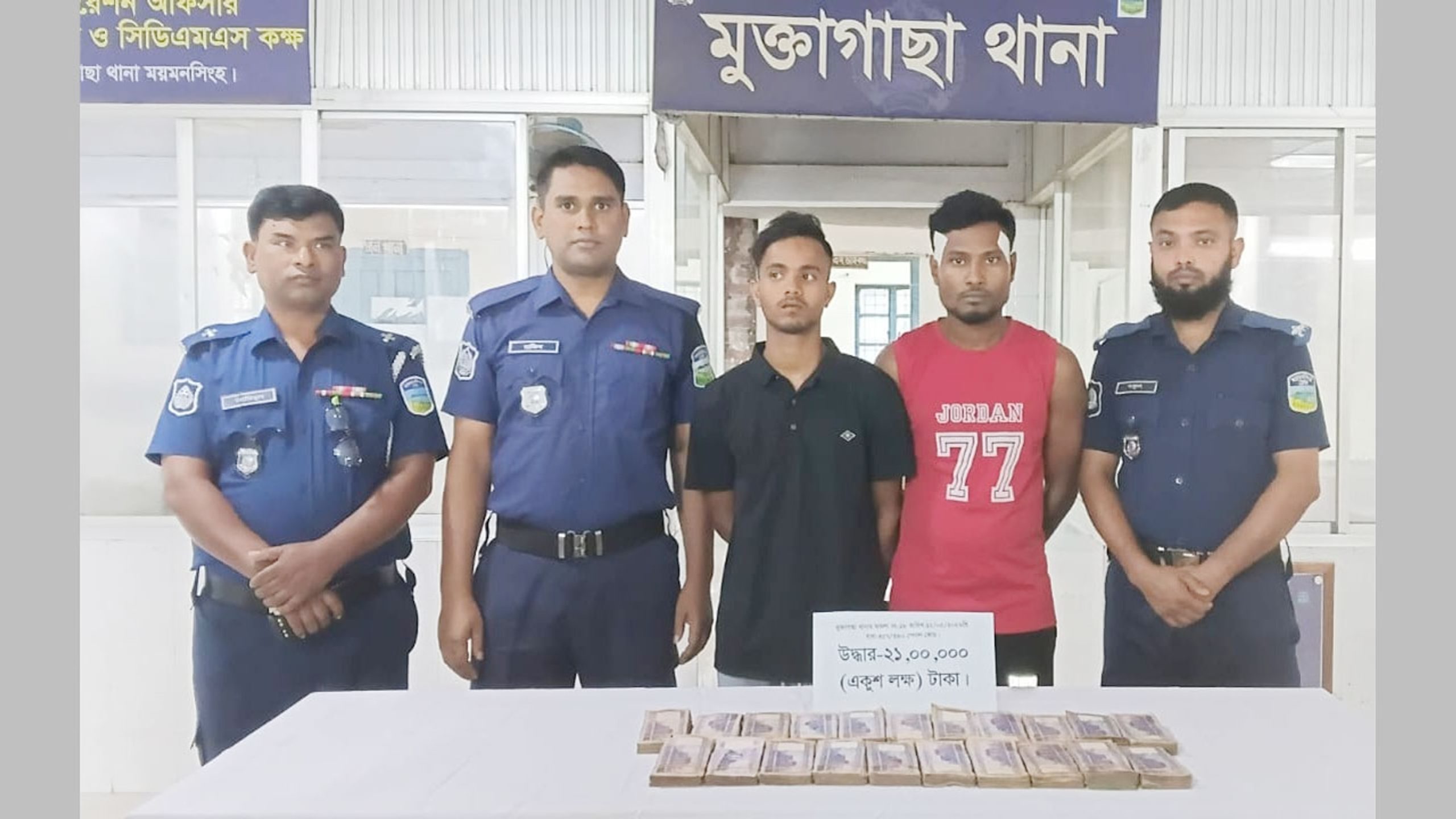 Lock broken, 35 lakh Tk stolen from Muktagacha house; 2 arrested