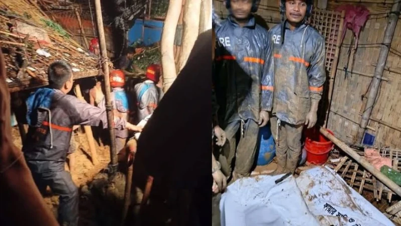 পাহাড় ধ্বসে ক্যাম্পে একই পরিবারের পাঁচজনসহ নিহত ৯