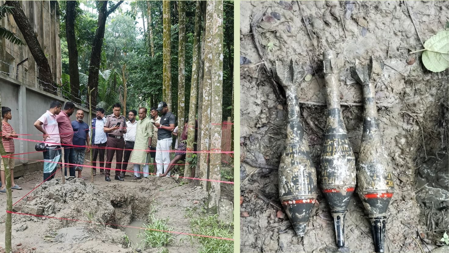 লক্ষ্মীপুরে মাটি খুঁড়তেই পাওয়া গেল রকেট লঞ্চার