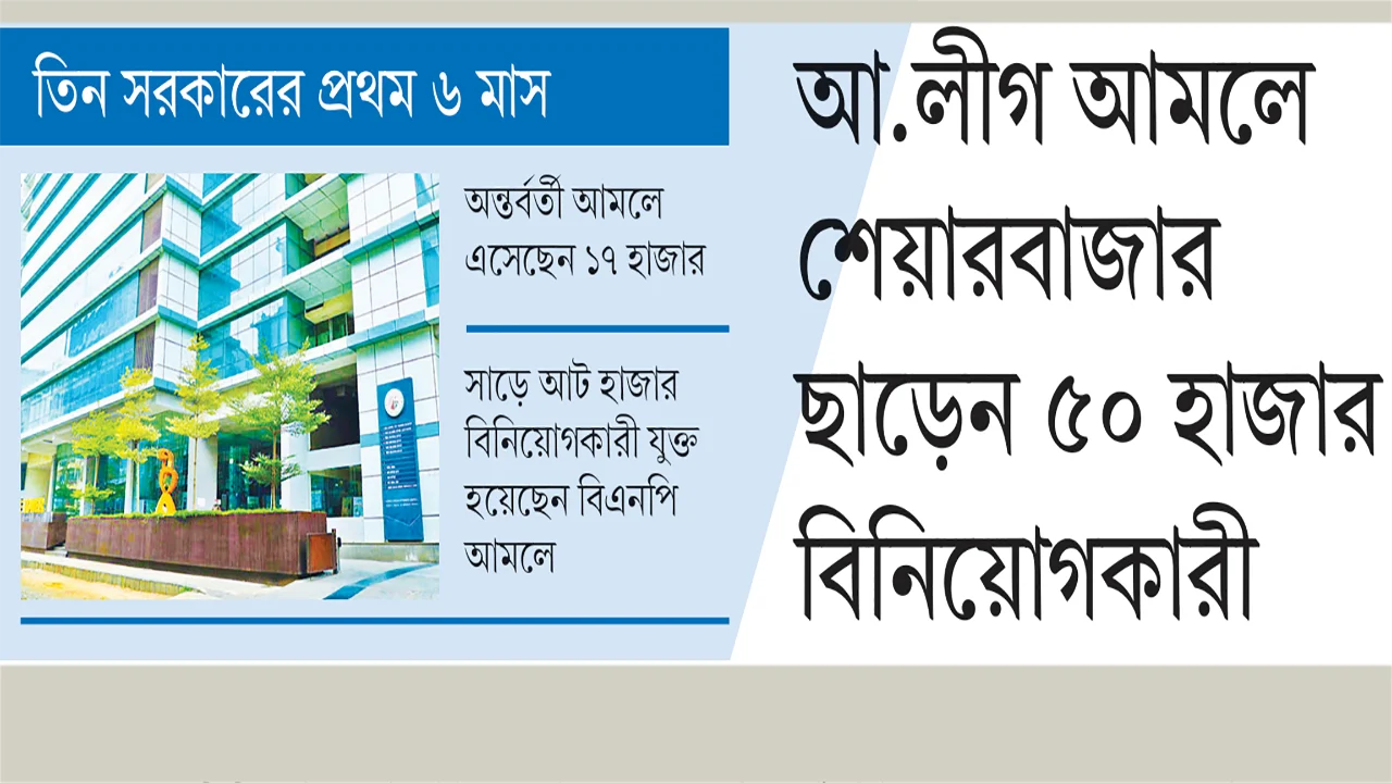 আ.লীগ আমলে শেয়ারবাজার ছাড়েন ৫০ হাজার বিনিয়োগকারী