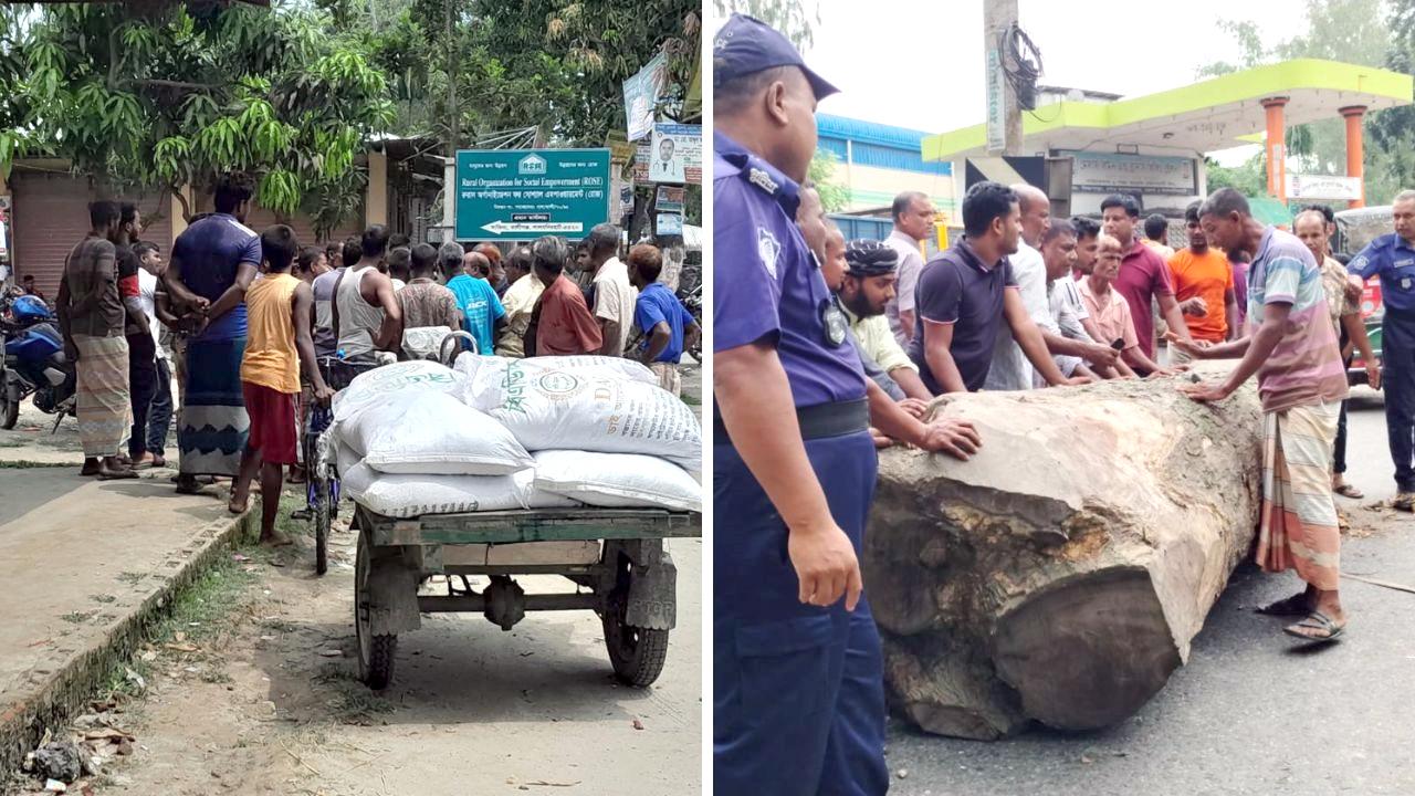 সার নিয়ে লালমনিরহাটে উত্তেজনা, ২ স্থানে সড়ক অবরোধ