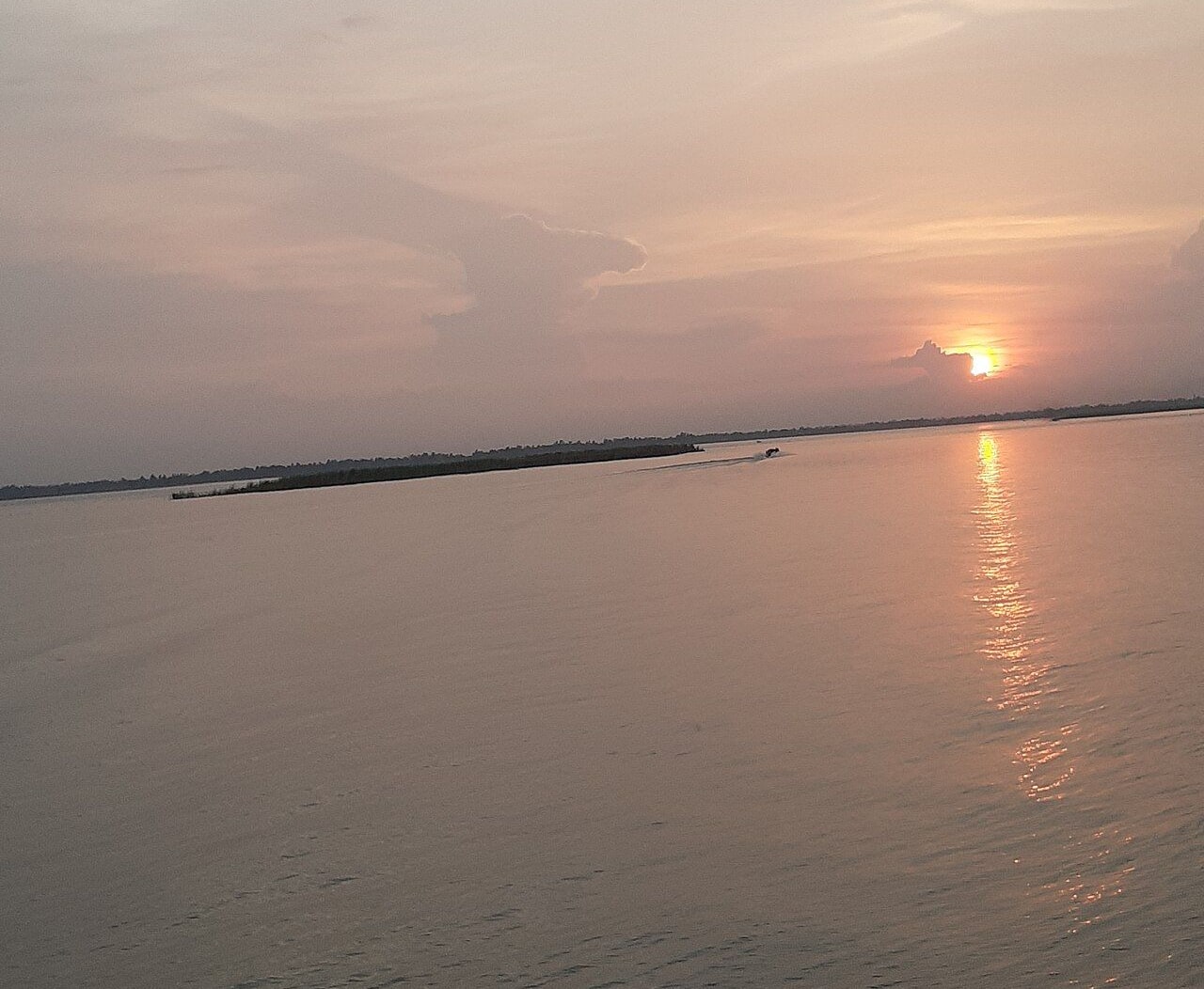 The Padma river at sunset in Natore district